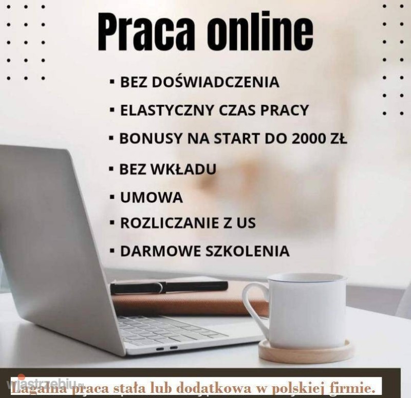 Praca stała lub dodatkowa zdalna, w domu, przez in