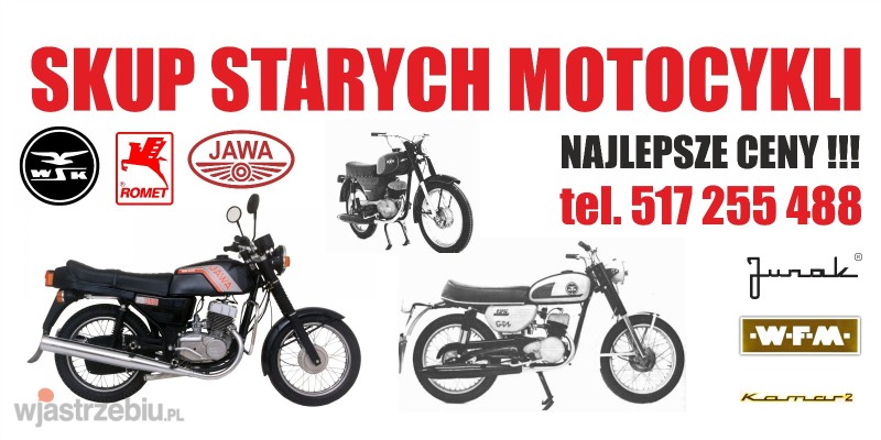 SKUP STARYCH ZABYTKOWYCH MOTOCYKLI MOTOROWERÓW AUT