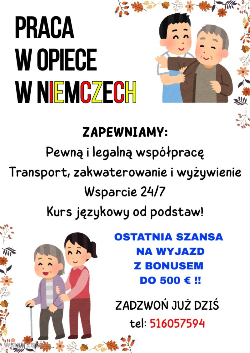 Praca OPIEKA NIEMCY | Sprawdzone zlecenia, ATRKACYJNE stawki